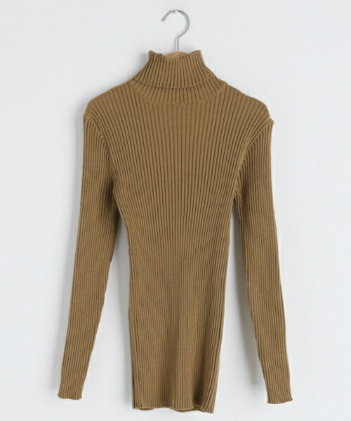 DHOLIC（ディーホリック）の「スリムリブタートルネックニット（ニット/セーター・レディース・ホワイト/グリーン/ブラック/ピンク/イエロー/ベージュ・FREE）」の3枚目の写真