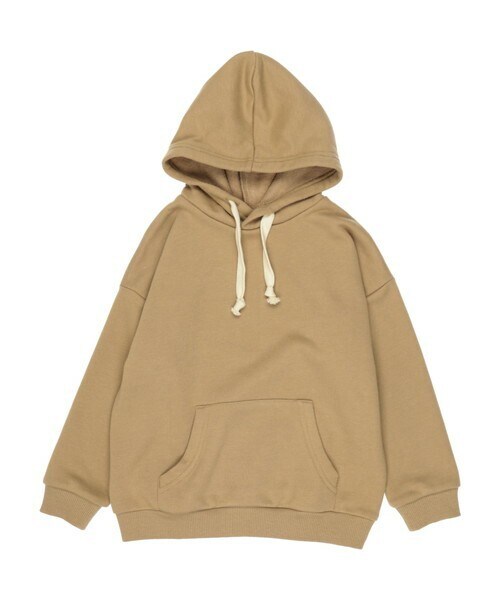 T>>2（ティーツー）の「裏毛無地カラーパーカートレーナー（パーカー・レディース・05.グレー/01.キャメル/02.ブルー/03.パープル/04.グリーン・90-150/M(ママサイズ)/L(パパサイズ)）」の2枚目の写真