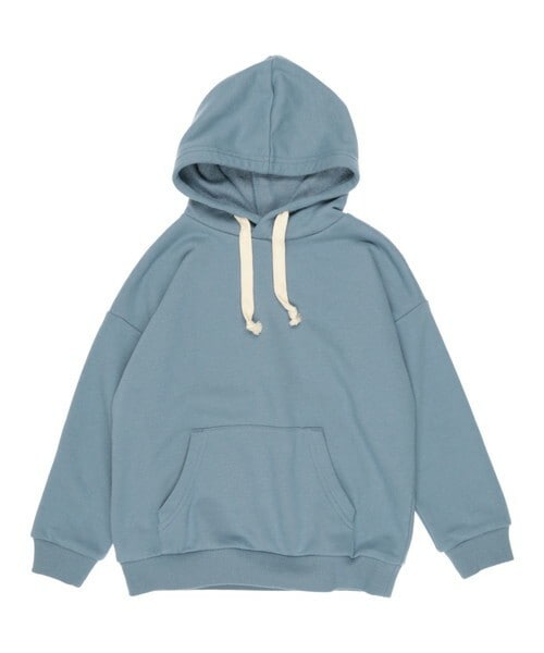 T>>2（ティーツー）の「裏毛無地カラーパーカートレーナー（パーカー・レディース・05.グレー/01.キャメル/02.ブルー/03.パープル/04.グリーン・90-150/M(ママサイズ)/L(パパサイズ)）」の4枚目の写真