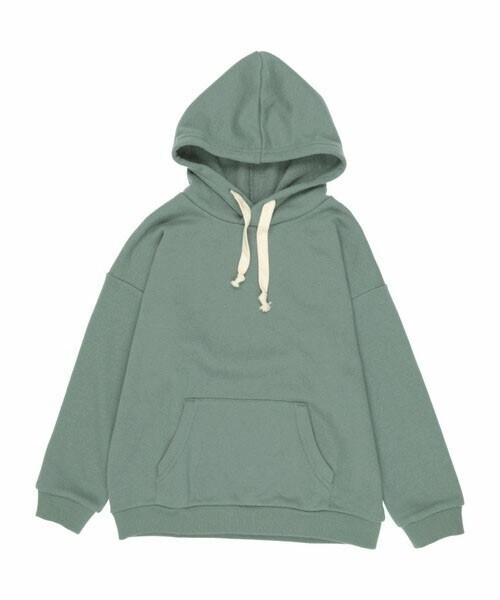 T>>2（ティーツー）の「裏毛無地カラーパーカートレーナー（パーカー・レディース・05.グレー/01.キャメル/02.ブルー/03.パープル/04.グリーン・90-150/M(ママサイズ)/L(パパサイズ)）」の3枚目の写真