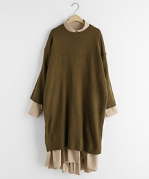 DHOLIC | ロングニット&フレアシャツワンピース(シャツワンピース)