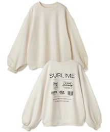 新品 陽さん コラボ 裏起毛 ボリュームスリーブ パール ロゴ トップス 新品 陽さん コラボ 裏起毛 ボリュームスリーブ パール ロゴ