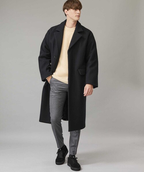 【soe】チェスターコート：ソーイ SOE READY TO WEAR(ソーイ) ウールチェスターコート ブラック