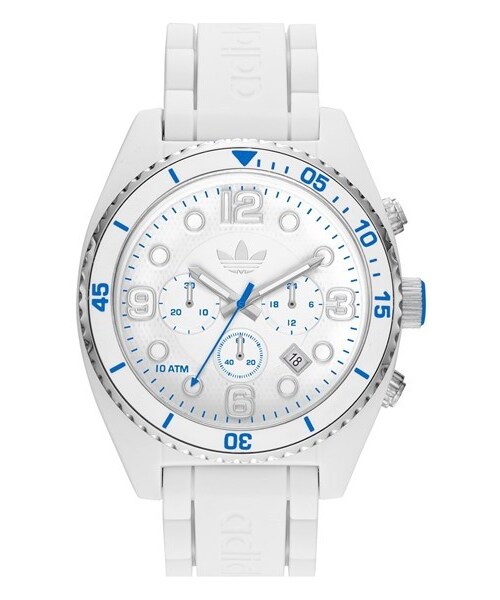 adidas（アディダス）の「adidas Originals 'Brisbane' Chronograph Silicone Strap Watch, 47mm（アナログ腕時計・White）」の2枚目の写真