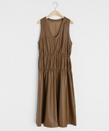 DHOLIC | レザー調スリーブレスワンピース(ワンピース)