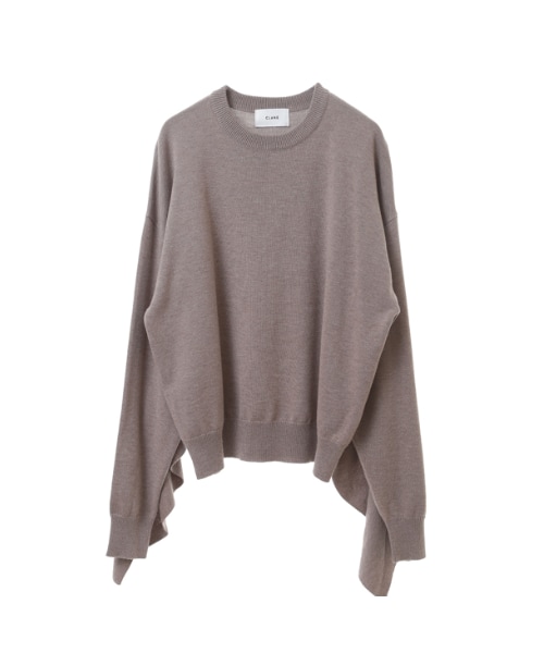 CLANE クラネ バックフリル タートルネック リブ ニット アイボリー M CLANE - CLANE クラネ バックフリル タートルネック リブ ニット
