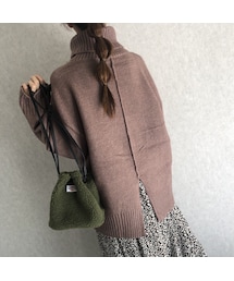 copine | 12月8日再入荷！バックスリットデザイン！ゆったりタートルニット（4color）(ニット/セーター)