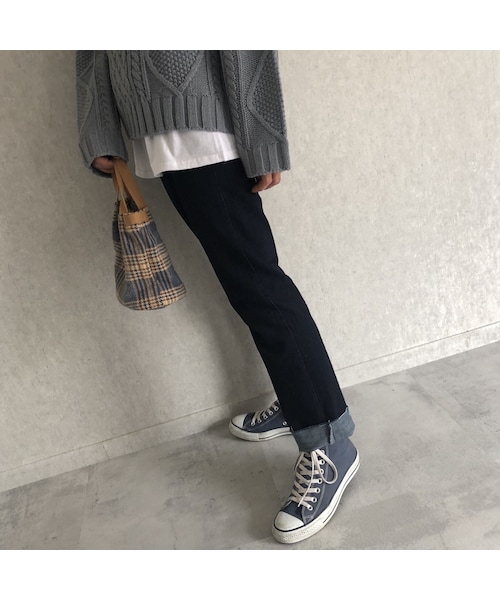 copine(コピン)の「楽な着心地ストレッチ!裾切りっぱなしデザインストレートデニム(2size)【クリックポスト対象商品】(デニムパンツ・レディース・その他)」の4枚目の写真