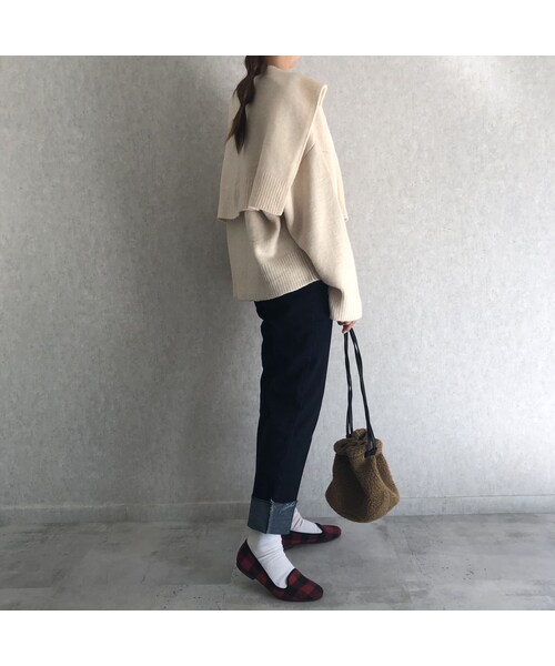 copine(コピン)の「楽な着心地ストレッチ!裾切りっぱなしデザインストレートデニム(2size)【クリックポスト対象商品】(デニムパンツ・レディース・その他)」の7枚目の写真