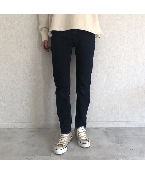 copine(コピン)の「楽な着心地ストレッチ!裾切りっぱなしデザインストレートデニム(2size)【クリックポスト対象商品】(デニムパンツ・レディース・その他)」の12枚目の写真