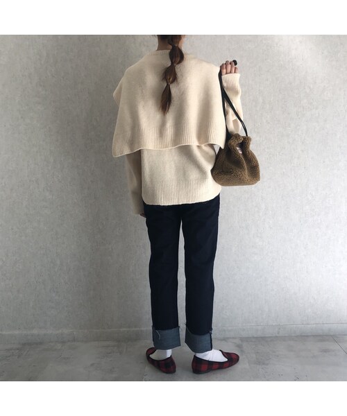 copine(コピン)の「楽な着心地ストレッチ!裾切りっぱなしデザインストレートデニム(2size)【クリックポスト対象商品】(デニムパンツ・レディース・その他)」の8枚目の写真