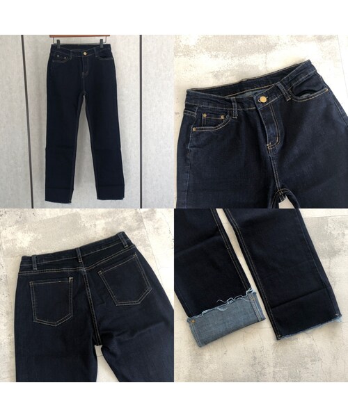 copine(コピン)の「楽な着心地ストレッチ!裾切りっぱなしデザインストレートデニム(2size)【クリックポスト対象商品】(デニムパンツ・レディース・その他)」の15枚目の写真