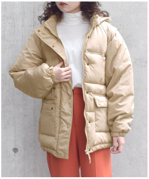 w closet（ダブルクローゼット）の「袖外し可能なエコダウン（ジャケット/アウター・レディース・オフホワイト/サンドベージュ/オレンジ/ブラック・FREE/M/L/S）」の18枚目の写真