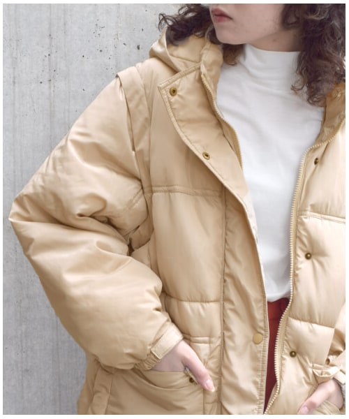 w closet（ダブルクローゼット）の「袖外し可能なエコダウン（ジャケット/アウター・レディース・オフホワイト/サンドベージュ/オレンジ/ブラック・FREE/M/L/S）」の16枚目の写真