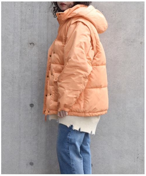 w closet（ダブルクローゼット）の「袖外し可能なエコダウン（ジャケット/アウター・レディース・オフホワイト/サンドベージュ/オレンジ/ブラック・FREE/M/L/S）」の21枚目の写真