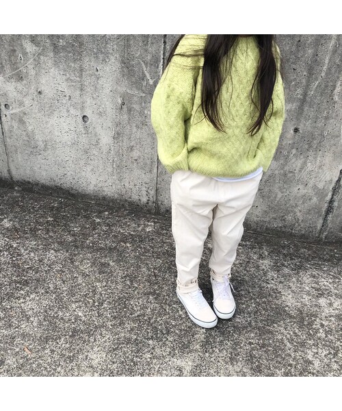 cache cache（カシュ カシュ）の「ケーブルニット  (ライトグリーン/ブラウン）（ニット/セーター・キッズ・その他）」の10枚目の写真