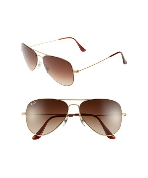 Ray-Ban（レイバン）の「Ray-Ban 58mm Steel Aviator Sunglasses（サングラス・Brown）」の3枚目の写真
