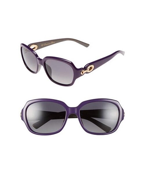 Christian Dior(クリスチャンディオール)の「Dior Christian Dior 56mm Polarized Sunglasses(サングラス・Violet/Havana)」の1枚目の写真
