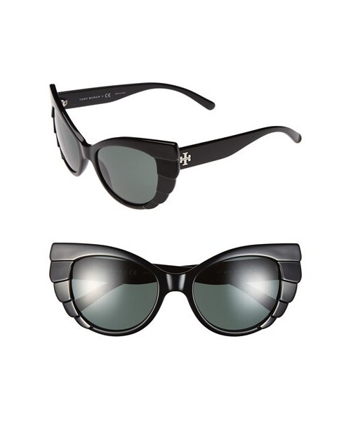 TORY BURCH（トリーバーチ）の「Tory Burch 55mm Cat Eye Sunglasses（サングラス・Dark Grey/Green Blue/Black）」の2枚目の写真