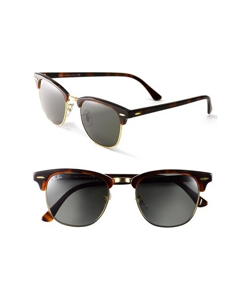 Ray-Ban（レイバン）の「Ray-Ban 'Clubmaster' 49mm Sunglasses（サングラス・Black/ Gold/Tortoise/ Gold）」の2枚目の写真