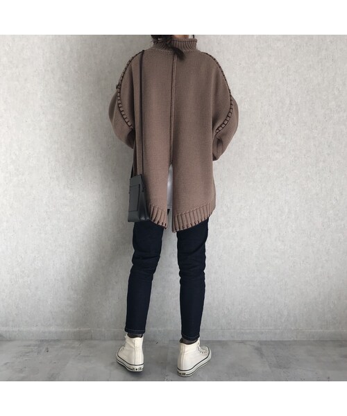 copine（コピン）の「12月10日再入荷！バックスリットデザイン！ハンドステッチモックネックゆるニット(3color)（ニット/セーター・レディース・その他）」の10枚目の写真