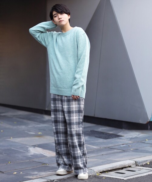 BOYSHE(ボーイシー)の「チェック バンディング起毛ワイドパンツ グレー(その他パンツ・レディース・その他)」の10枚目の写真