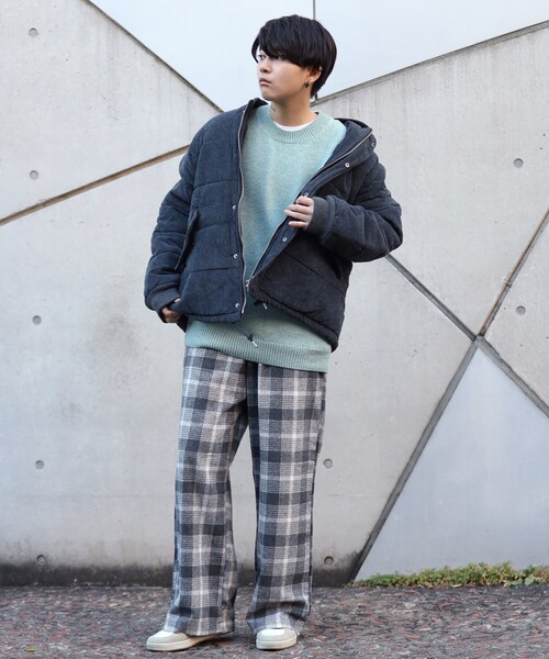 BOYSHE(ボーイシー)の「チェック バンディング起毛ワイドパンツ グレー(その他パンツ・レディース・その他)」の12枚目の写真