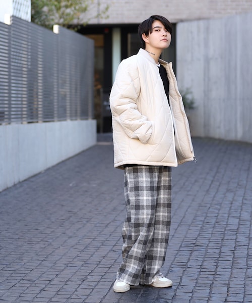 BOYSHE(ボーイシー)の「チェック バンディング起毛ワイドパンツ グレー(その他パンツ・レディース・その他)」の7枚目の写真