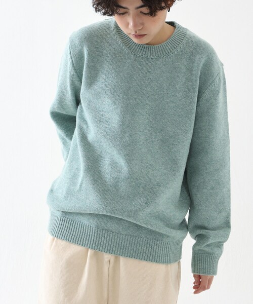 BOYSHE（ボーイシー）の「プレミアムラム クルーネックニット　ミント（ニット/セーター・レディース・その他）」の4枚目の写真