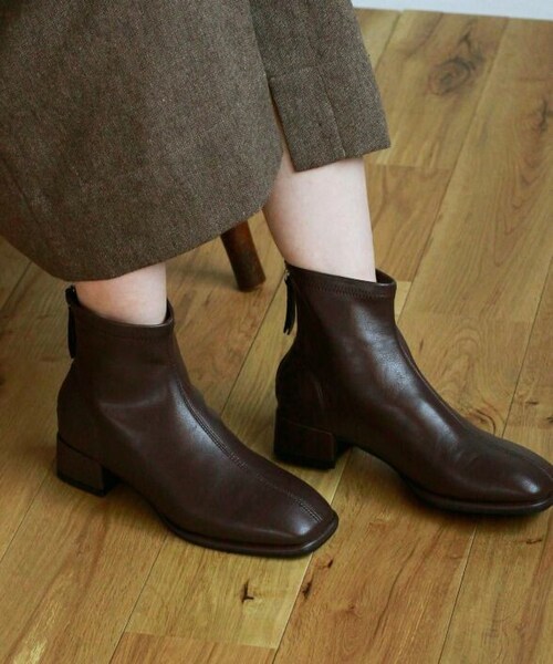 Crisp（クリスプ）の「スクエアトゥショートブーツ[c3k2726b]（ブーツ・レディース・ベージュ/ブラウン・FREE）」の2枚目の写真