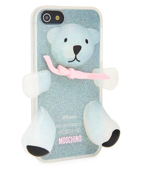 Moschino 'Teddy Bear Glitter' 3D Rubber iPhone 5 Case