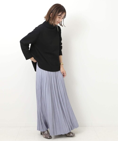 B.C STOCK（ベーセーストック）の「カッセンサテンプリーツスカート（スカート・ブラック/フリー/在庫あり）」の6枚目の写真