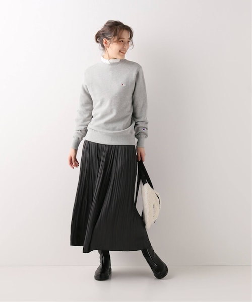 B.C STOCK（ベーセーストック）の「カッセンサテンプリーツスカート（スカート・ブラック/フリー/在庫あり）」の8枚目の写真