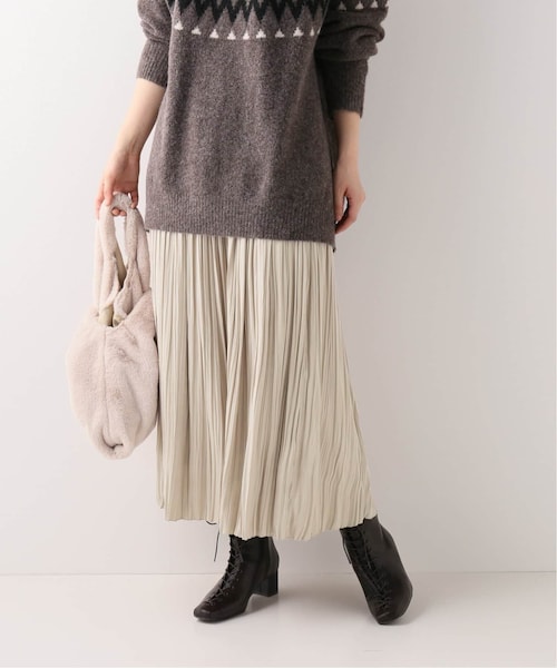 B.C STOCK（ベーセーストック）の「カッセンサテンプリーツスカート（スカート・ブラック/フリー/在庫あり）」の2枚目の写真