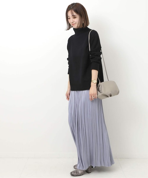 B.C STOCK（ベーセーストック）の「カッセンサテンプリーツスカート（スカート・ブラック/フリー/在庫あり）」の4枚目の写真