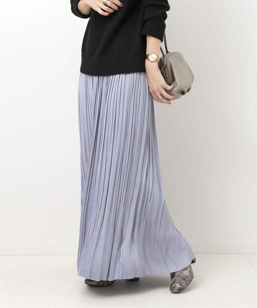 B.C STOCK（ベーセーストック）の「カッセンサテンプリーツスカート（スカート・ブラック/フリー/在庫あり）」の7枚目の写真