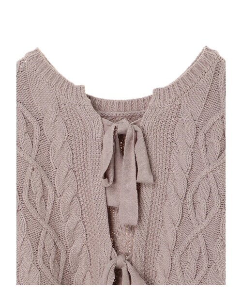 Green Parks(グリーンパークス)の「・RAY CASSIN アランガラバックリボンニット(トップス・アイボリー/ブラック/グレーベージュ・F)」の14枚目の写真