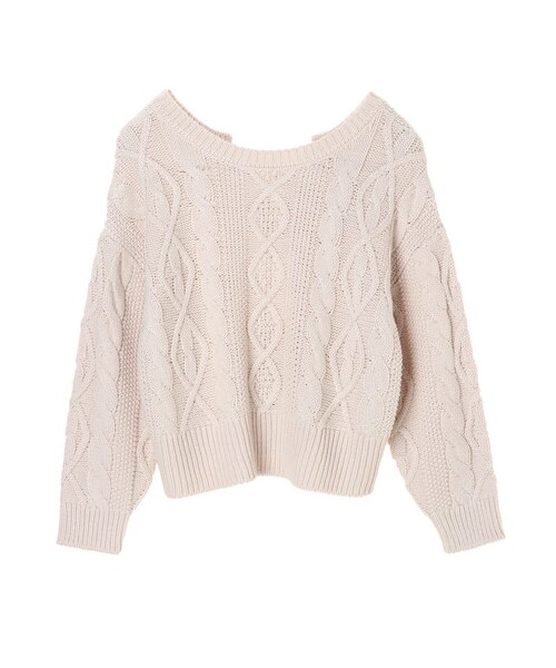 Green Parks(グリーンパークス)の「・RAY CASSIN アランガラバックリボンニット(トップス・アイボリー/ブラック/グレーベージュ・F)」の15枚目の写真