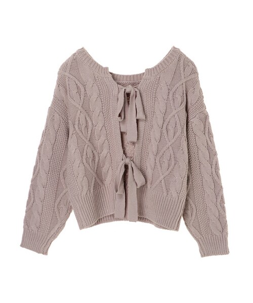 Green Parks(グリーンパークス)の「・RAY CASSIN アランガラバックリボンニット(トップス・アイボリー/ブラック/グレーベージュ・F)」の10枚目の写真