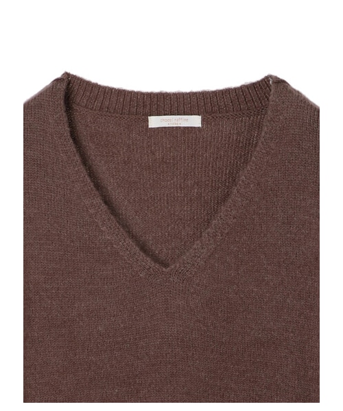 Green　Parks（グリーンパークス）の「サイドリブスリットVニットチュニック（トップス・アイボリー/グレー/ブラック/ブラウン/ブルーグリーン・F）」の19枚目の写真