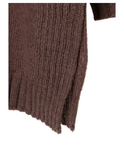 Green　Parks（グリーンパークス）の「サイドリブスリットVニットチュニック（トップス・アイボリー/グレー/ブラック/ブラウン/ブルーグリーン・F）」の22枚目の写真