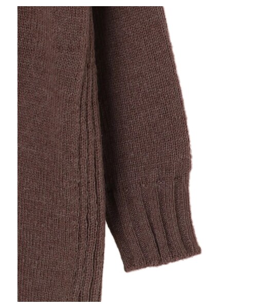 Green　Parks（グリーンパークス）の「サイドリブスリットVニットチュニック（トップス・アイボリー/グレー/ブラック/ブラウン/ブルーグリーン・F）」の20枚目の写真