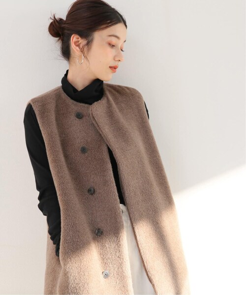 【極美品♪】 LOEFFロエフ アルパカウール ロングベスト ジレ シャギー FRAMeWORK（フレームワーク）の「【LOEFF】アルパカウール ロング