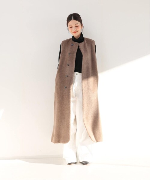 【極美品♪】 LOEFFロエフ アルパカウール ロングベスト ジレ シャギー FRAMeWORK（フレームワーク）の「【LOEFF】アルパカウール ロング