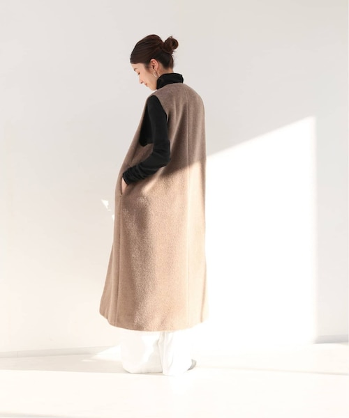 【極美品♪】 LOEFFロエフ アルパカウール ロングベスト ジレ シャギー 美品♪】 LOEFFロエフ アルパカウール ロングベスト ジレ