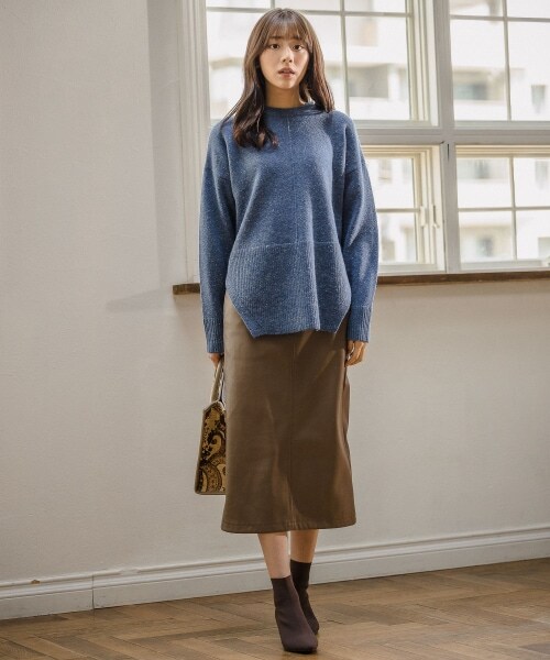 Andemiu（アンデミュウ）の「エコレザーサスツキスカート（スカート・ブラック/ライトブラウン(NEW)/ベージュ(NEW)）」の6枚目の写真