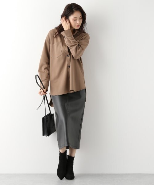 Andemiu（アンデミュウ）の「エコレザーサスツキスカート（スカート・ブラック/ライトブラウン(NEW)/ベージュ(NEW)）」の14枚目の写真