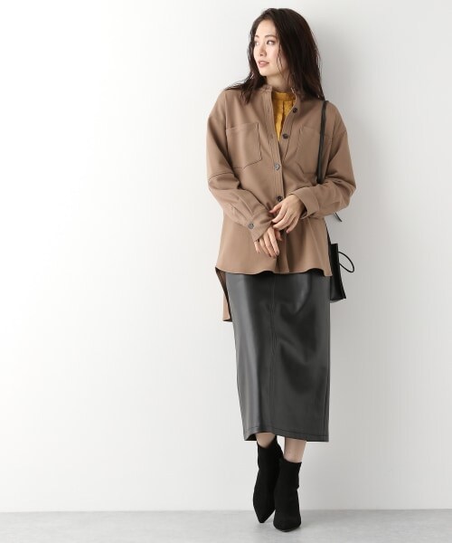 Andemiu（アンデミュウ）の「エコレザーサスツキスカート（スカート・ブラック/ライトブラウン(NEW)/ベージュ(NEW)）」の13枚目の写真