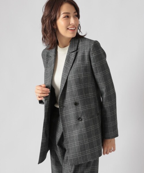 Ezick（エジック）の「チェックジャケット（ジャケット/アウター・ブラック/ブルー）」の19枚目の写真