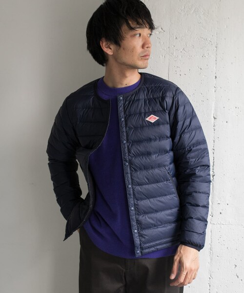 DANTON クルーネックインナーダウンジャケット